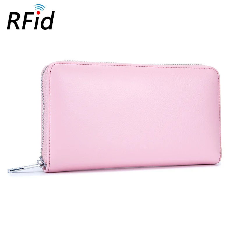 Rfid 36 слотов натуральная кожа женский Кошелек Много отделов женский кошелек клатч высокое качество держатель для карт Дамский кошелек Carteira - Цвет: Pink