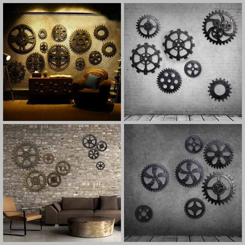 Ретро Имитация металла украшение для дома декоративная Шестерня KTV бар чердак