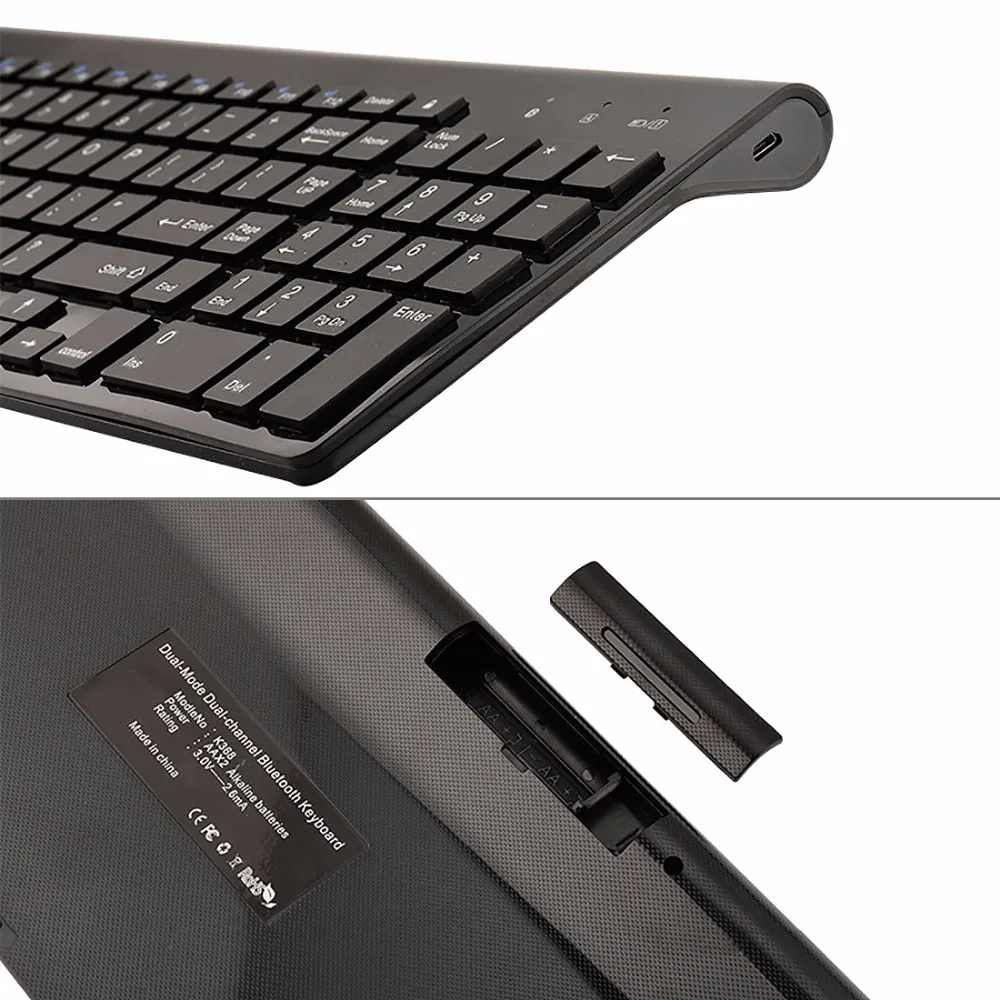 K368 двойной режим двухканальный 102 ключей Беспроводной Bluetooth клавиатура для