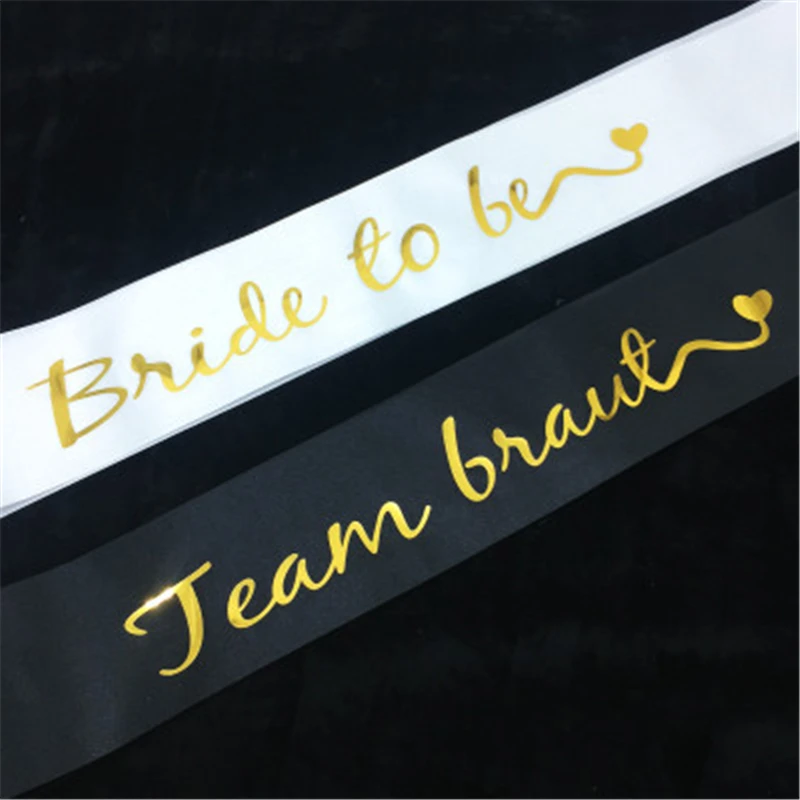 

Team Bride To Be Satin Sash White Black Wedding Engagement Bachelorette Party Decorations Sash Wedding Hen Party Supplies ASD099