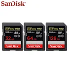 Карта памяти SanDisk SD, 100% оригинал, 128 ГБ, 64 ГБ, 32 ГБ, до 300 мс, класс 10, U3, UHS-II Extreme Pro, для камеры