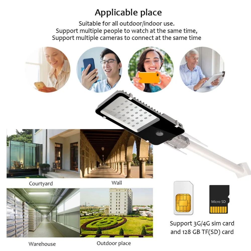 30 Вт Светодиодный светильник на открытом воздухе безопасности Камера