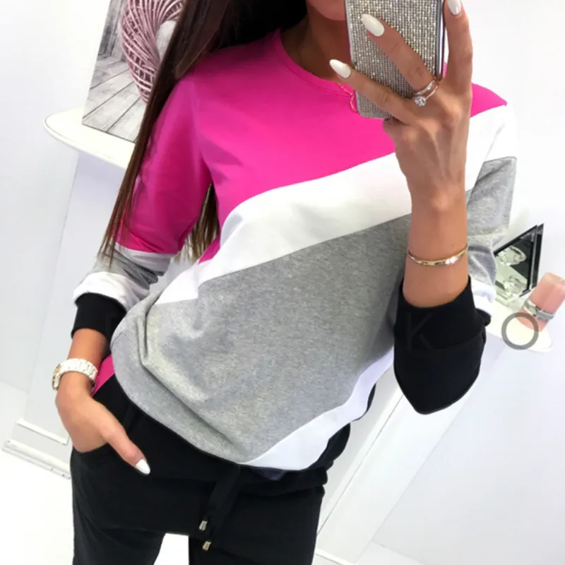 2018 горячая Распродажа сексуальные женские осенние повседневные Лоскутные