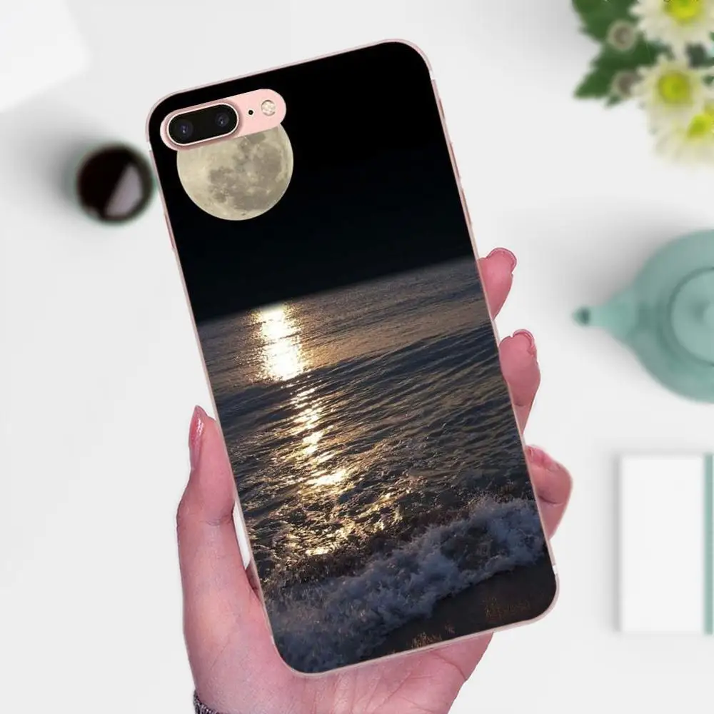 Рисунок из ТПУ с красивым рисунком луны и звезд для Xiaomi Mi3 Mi4 Mi4C Mi4i Mi5 Mi 5S 5X 6 6X 8 SE A1 Max
