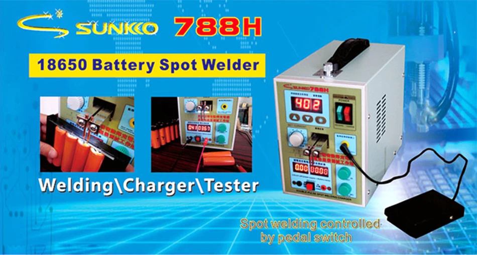SUNKKO 788H Малый двойного назначения мульти-импульсный DIY18650 Кнопка литиевая аккумуляторная машина для точечной сварки зарядки Тест Один