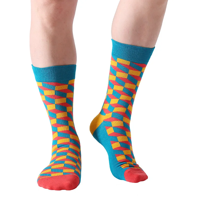 MYORED 2018 fashion free shipping combed cotton brand new men socks colorful dress socks wedding sock business sock 5 pairs/Lot