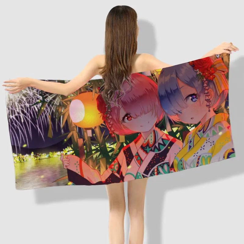 

Anime Manga Re Zero Kara Hajimeru Isekai Seikatsu Bath Towel Beach Towel 001