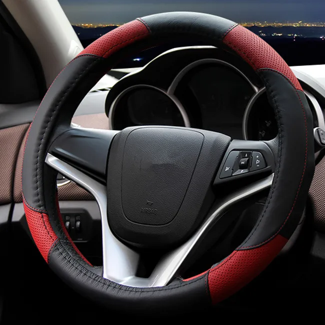 Высокое качество кожаный чехол рулевого колеса автомобиля четыре сезона универсальные автомобильные аксессуары для Chevrolet cruze mrlibu aveo SAIL trax
