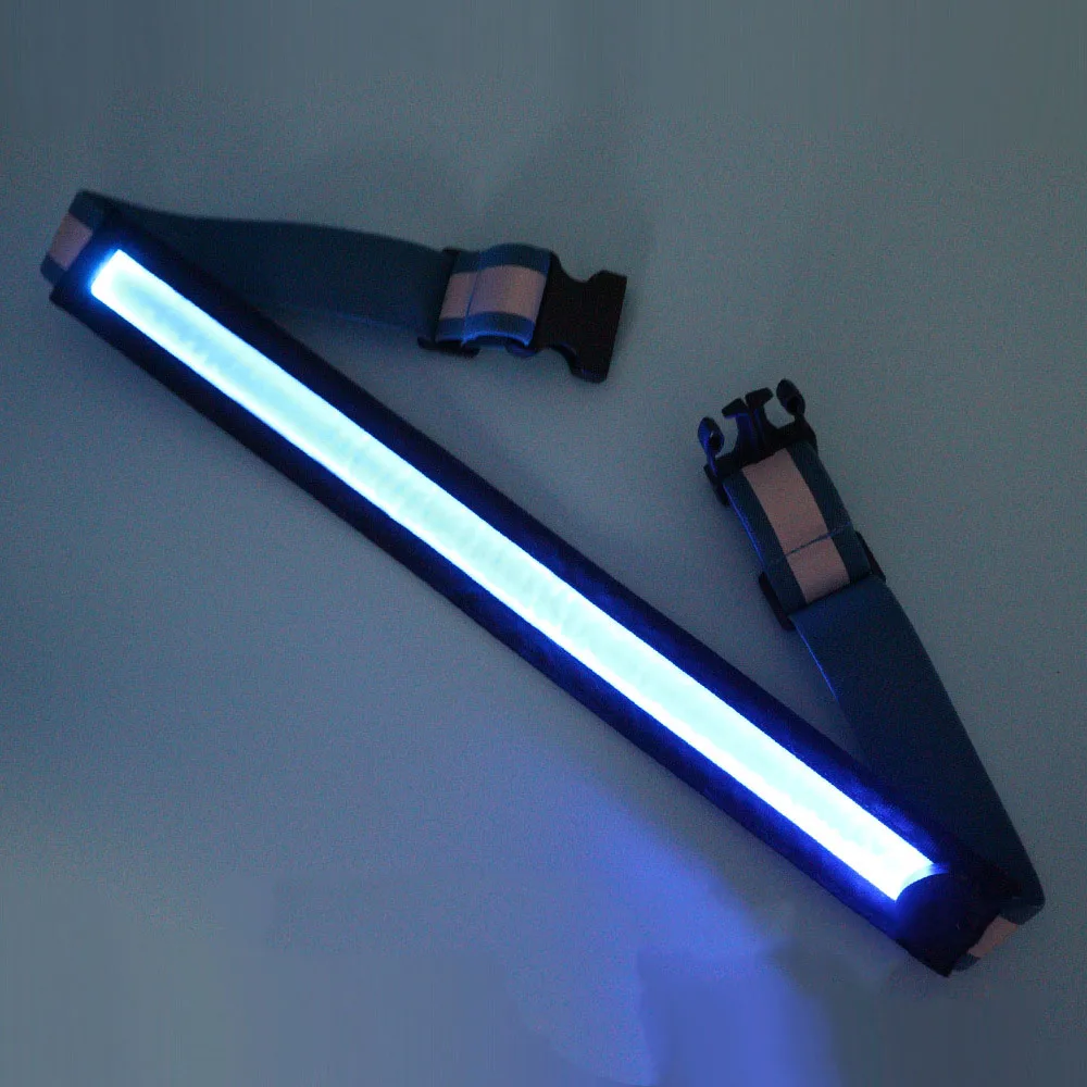 Синий Светодиодный наездник для верховой езды с usb-зарядкой, многофункциональное регулируемое Защитное снаряжение разных цветов - Цвет: Синий