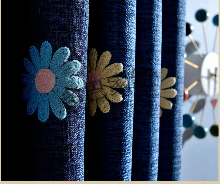 Европейский пасторальный стиль хлопок и лен занавес из ткани Подсолнухи вышитый