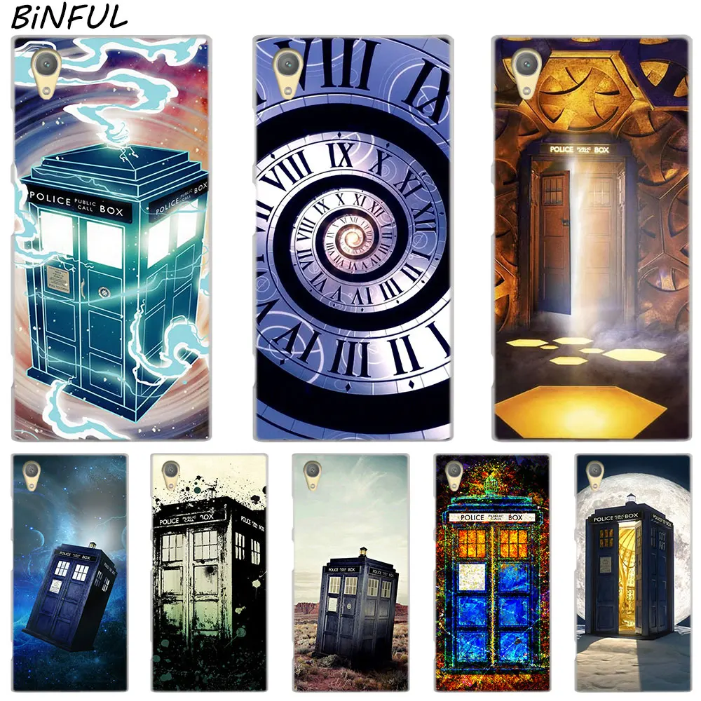 Цветочный прозрачный чехол Tardis Doctor Who для Sony Xperia Z3 Z5 Premium M4 Aqua M5 X XA XA1 C4 C5 E4 E5 XZ XZ2 Compact