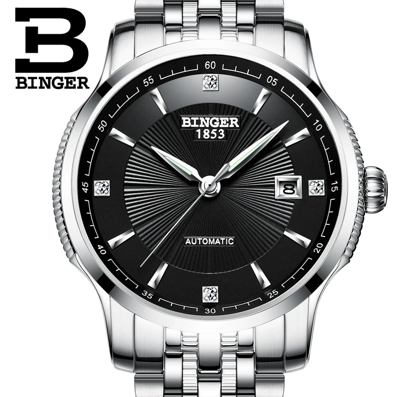 Мужские часы Топ Бренд роскошные Япония автоматический механизм Бингер
