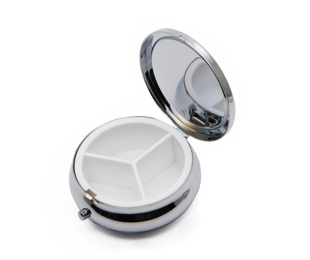 10 шт./партия круглые металлические фотообои серебряного цвета # PY03S|pill organizer box|box of