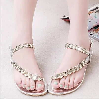 2014 sets new comfort rhinestone toe flip flops word fashion flat sandals and slippers with child |