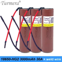 battery 18650 hg2 3000mah battery 30a for screwdriver shura and electric bike 18650 3 6v rechargeable welding wire