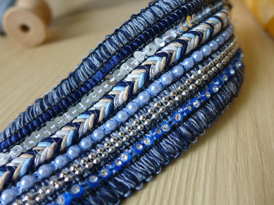 Новая особая плетеная кружевная отделка жемчугом из бусин вязаная лента с