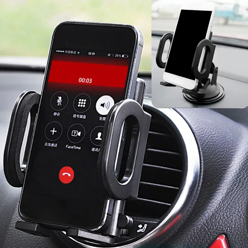 360 Вращающаяся на одно касание присоска Автомобильный держатель для телефона