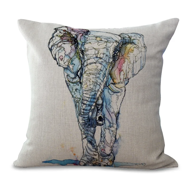 Наволочка из хлопка и льна 45 х45 см|cushion cover|fashion cushion coverspillow case elephant |