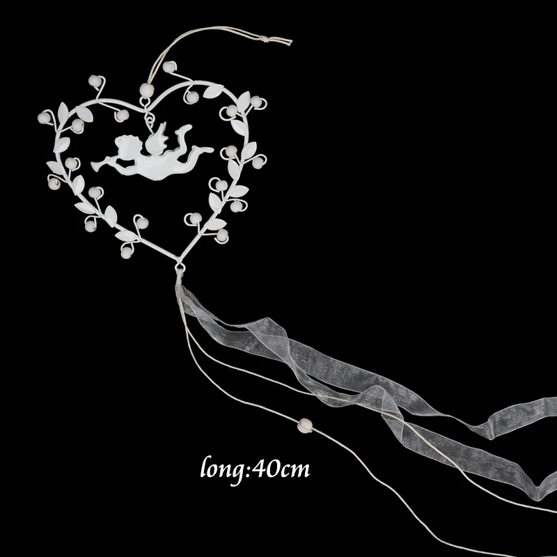 1 шт. украшения для Рождественского Ангела белое металлическое сердце елочные