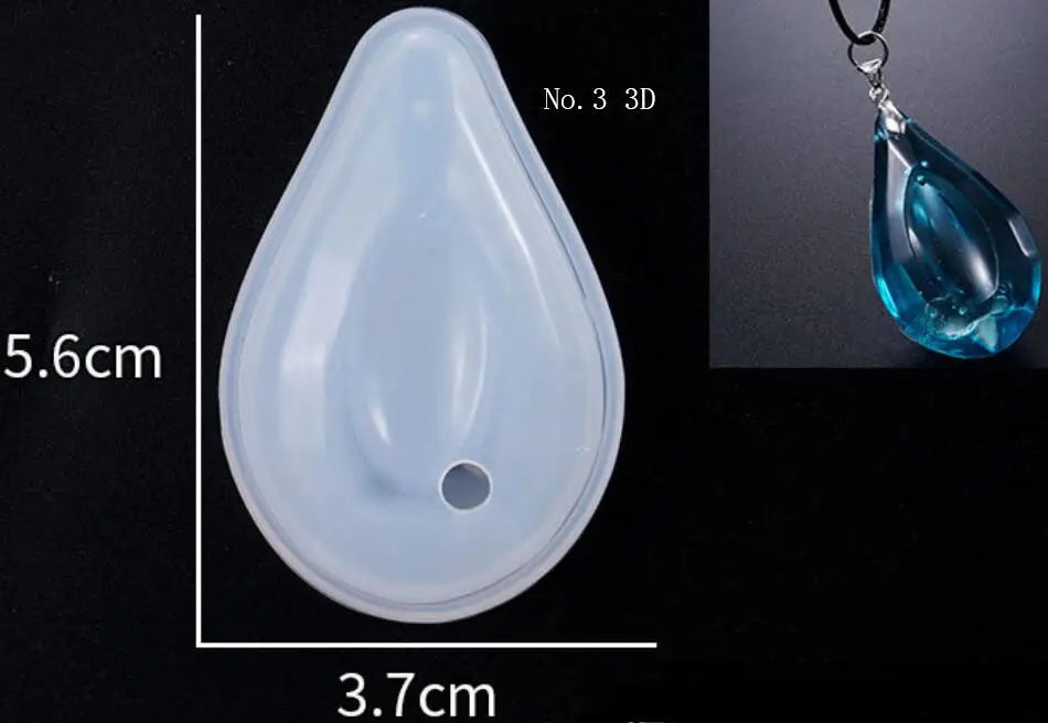 3D-3 DIY 3D хрустальное ожерелье подвеска Силиконовые формы ручной работы эпоксидная смола ювелирные весы амулеты инструменты для изготовления прессформы - Цвет: 3D-3