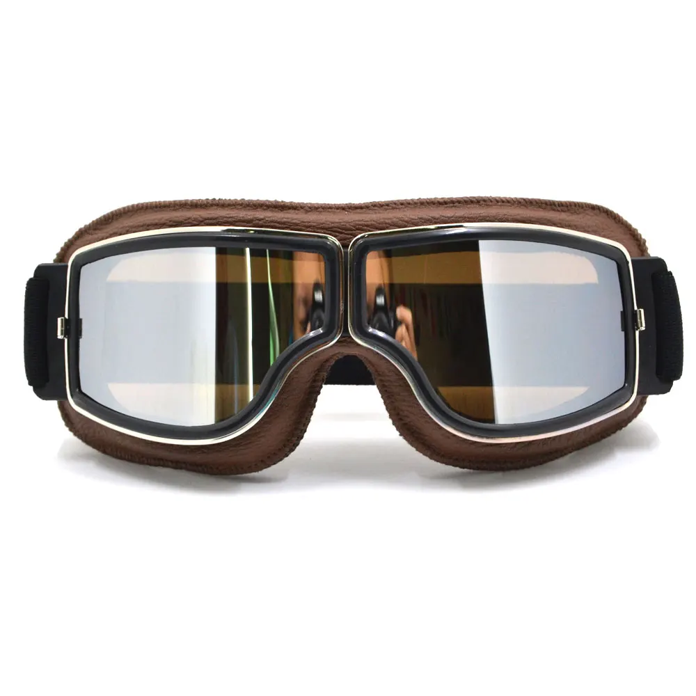 BN frame silver lens Bj moto rcycle очки ATV MTB ветрозащитные moto очки moto cross Спортивные Гонки внедорожные MX шлемы с очками - Цвет: BN frame silver lens