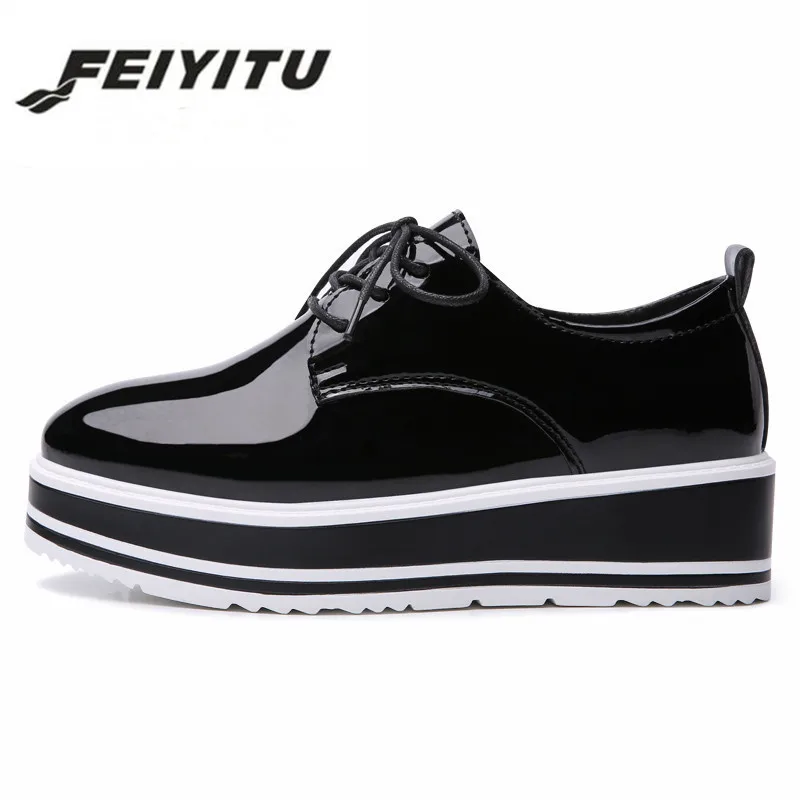 Женские туфли на плоской платформе feiyitu коллекция весна-осень 2018 года роскошные