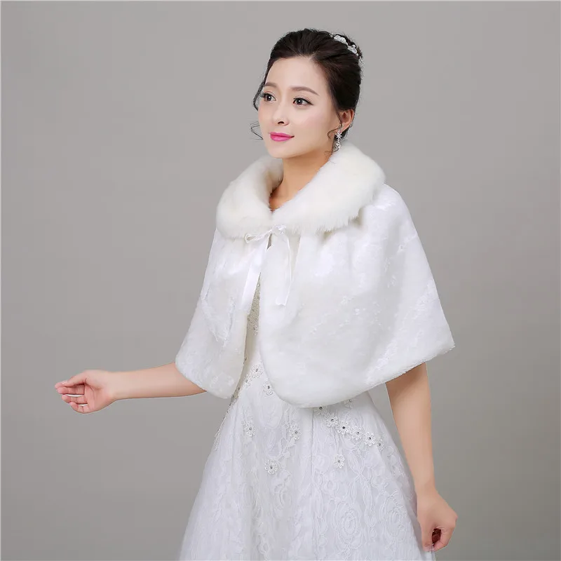 Forevergracedress 2018 Top Quality Faux Fur Stoles Wedding Wrap Winter Bolero Jacket Bridal Accessories Cape | Свадьбы и торжества