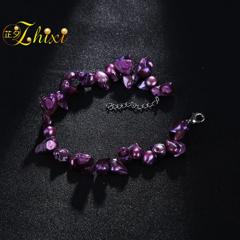 [ZHIXI] Φ настоящий пресноводный жемчуг украшения модный вечерние для женщин