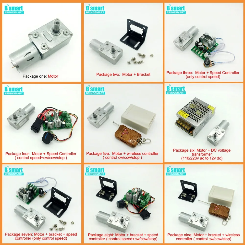 Bringsmart DC 12 В Двигатель 10 об./мин. jgy 370 червь Шестерни группы вольт Двигатели для