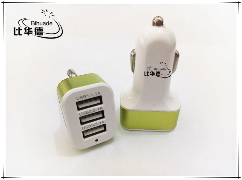 Новое тройное универсальное автомобильное зарядное устройство BIHUADE 3 порта USB