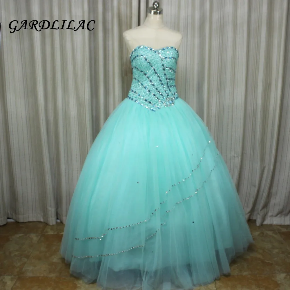 Бальное платье из тюля с бусинами, мятные платья для Quinceanera 100%, длинное платье для выпускного вечера, vestido de quinceanos, 2019