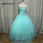 Бальное платье из тюля с бусинами, мятные платья для Quinceanera 100%, длинное платье для выпускного вечера, vestido de quinceanos, 2019