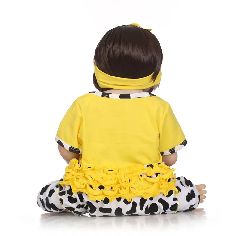 57 см 23 &quotжелтый для девочек Dll всего тела силикона Reborn Baby Doll Игрушки