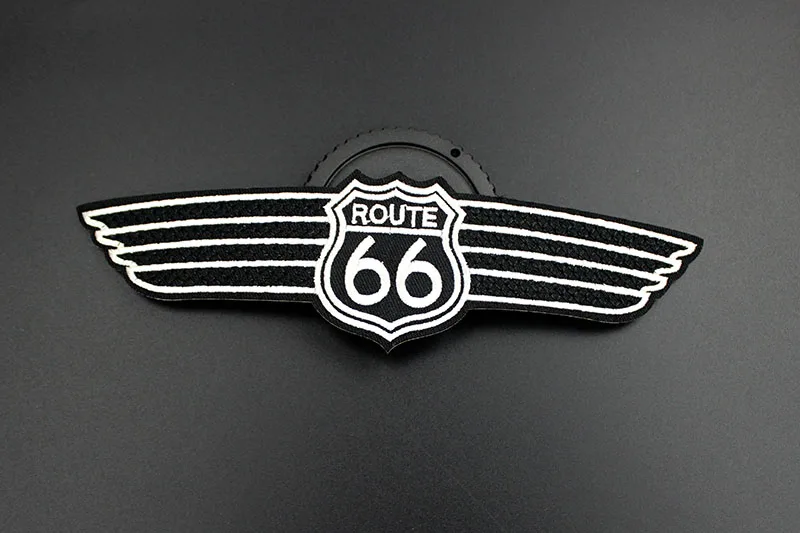 Большой размер Черный Route 66 бейджи патчи клеящиеся утюгом украшения аппликация для одежды нашивки для куртки «сделай сам» Лоскутная работа