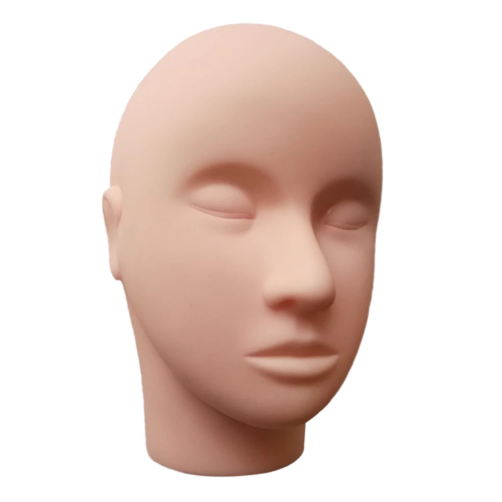 

Silicone Training Mannequin Manikin Flat Head Eyelash Extension Face Painting Makeup Massage Practice Model - Fit Beginners