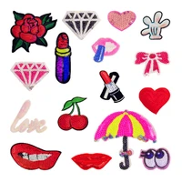 cute bling glitter embroidered sewing iron on patch badge bag hat fabric applique craft dress transfer embroidery patches diy