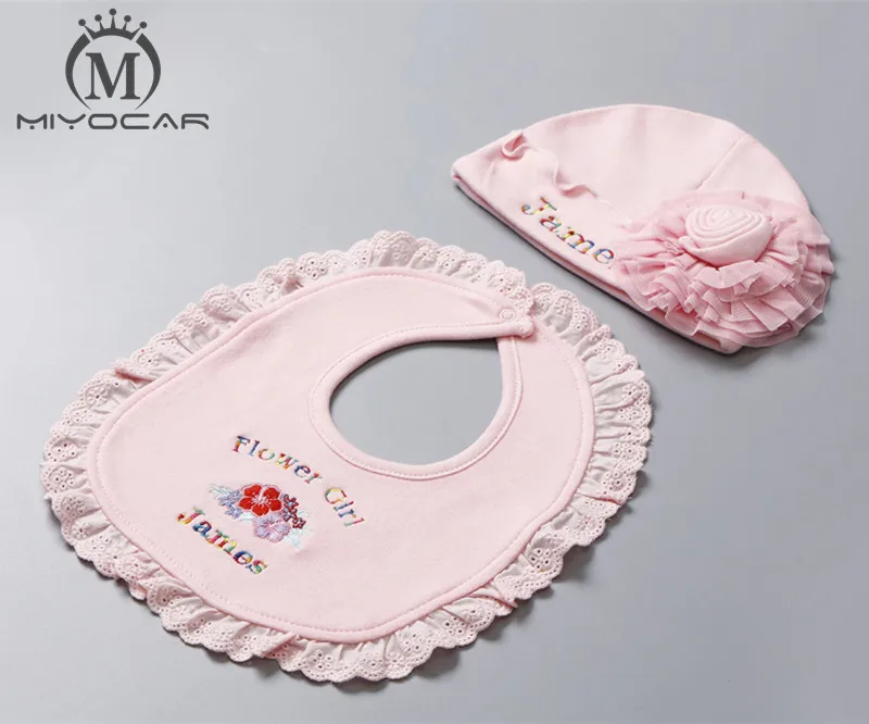 Детская шляпа MIYOCAR с цветами хлопковый нагрудник и для маленькой принцессы