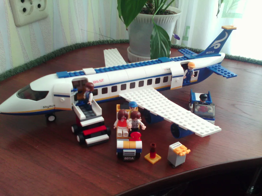 Sluban воздуха автобус самолет авиации строительные блоки транспортный