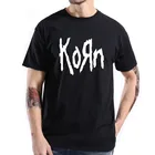 Бесплатная доставка мужские футболки модные короткий рукав Korn Рок-Группа буквы футболка хлопок футболка размера плюс