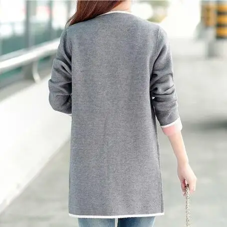 2018 Новинка Осень Формальные женские рубашки вязанные открытые Длинные цветные