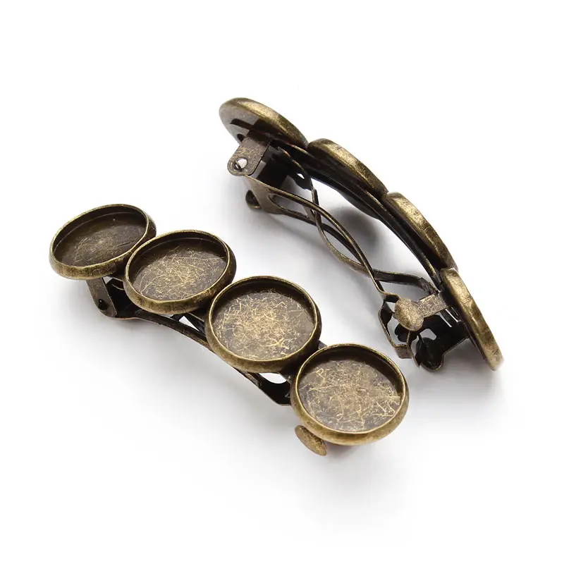 5 шт./лот античная бронза пустая поднос зажим основа подходит для 12 мм круглый