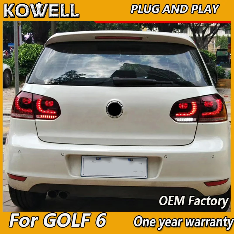 

KOWELL Car Styling for VW Golf 6 for Mk6 taillight R20 LED rear lamp DRL+Brake+Park+dynamic Signal ALL LED tailight