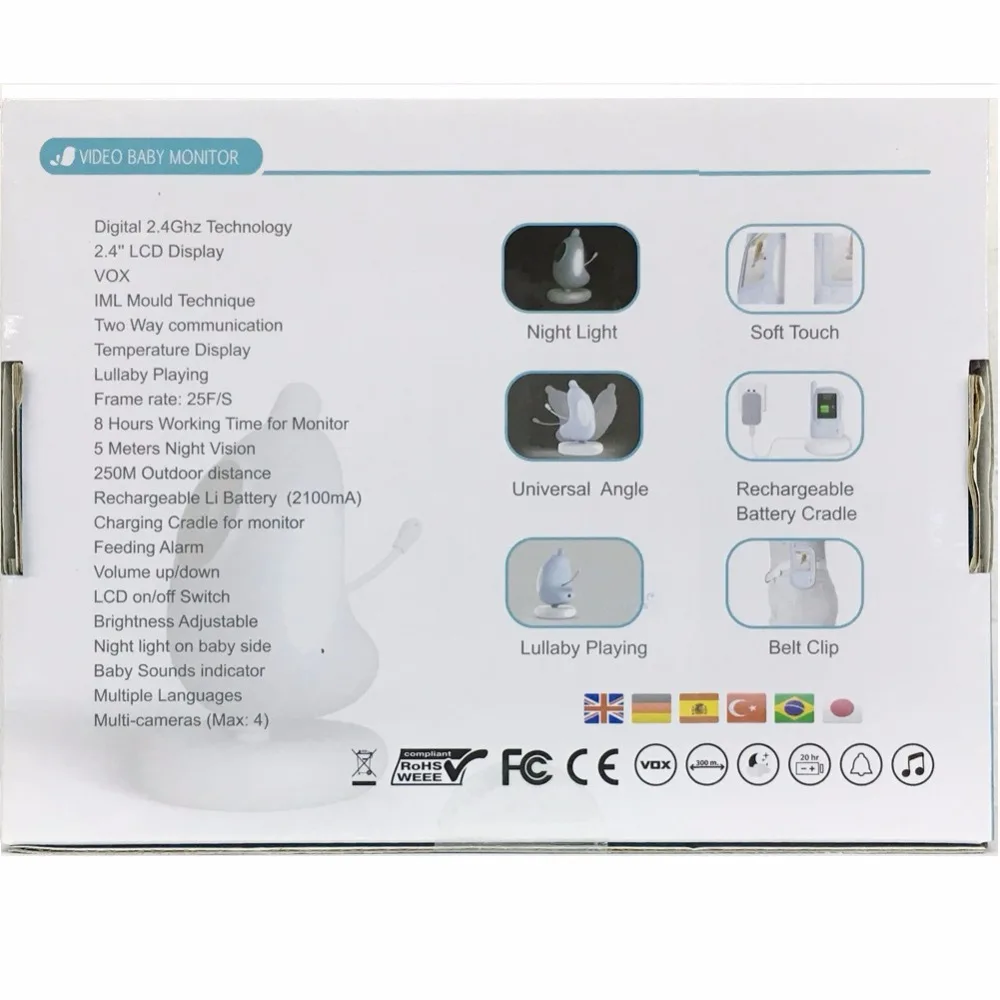 Детские Mnoitors A920 ИК ночного видения Колыбельная температура монитор сенсорный