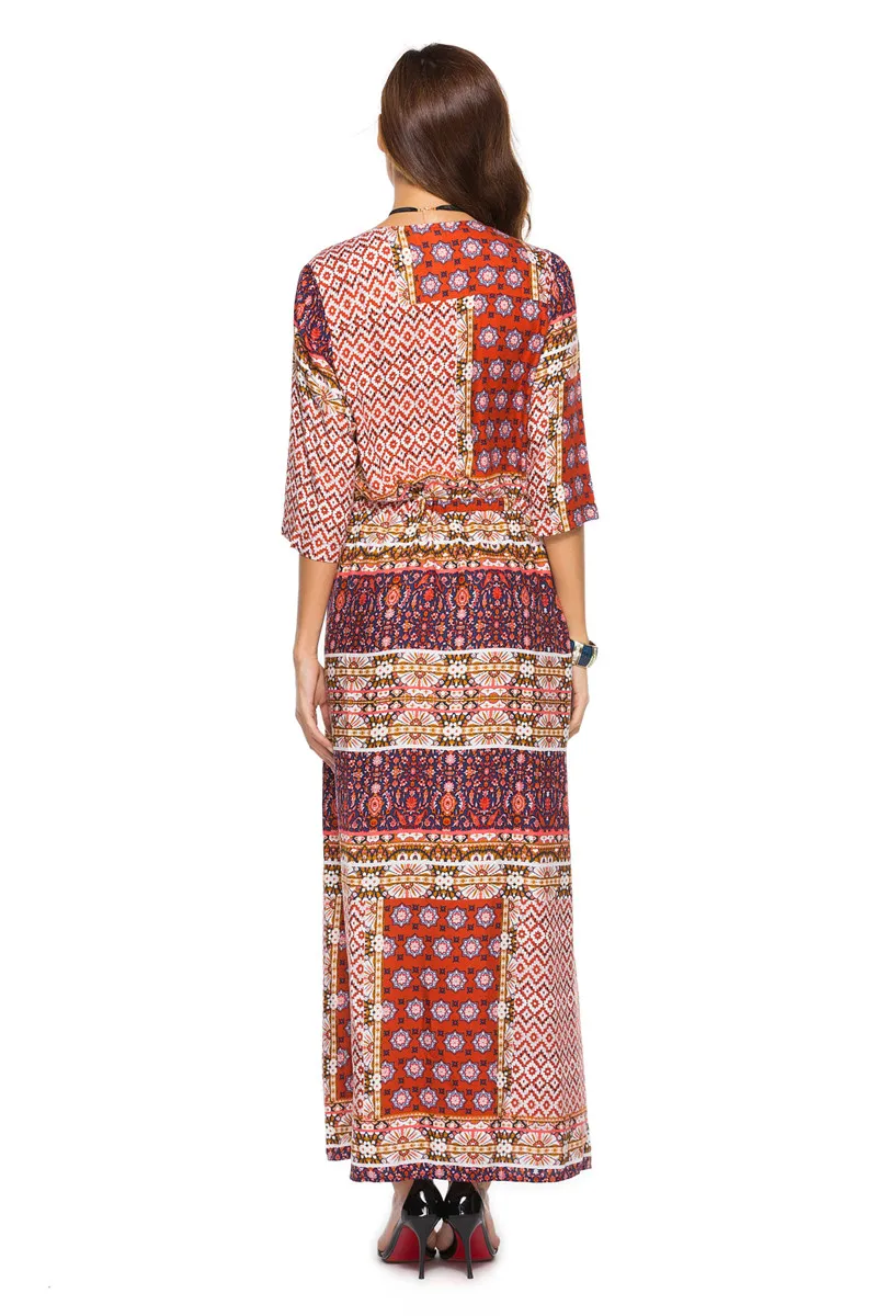 Boho длинное пляжное платье, летнее женское платье-туника на пуговицах, платье с разрезом спереди, купальный костюм, накидка, купальник, юбка, халат De Plage A52