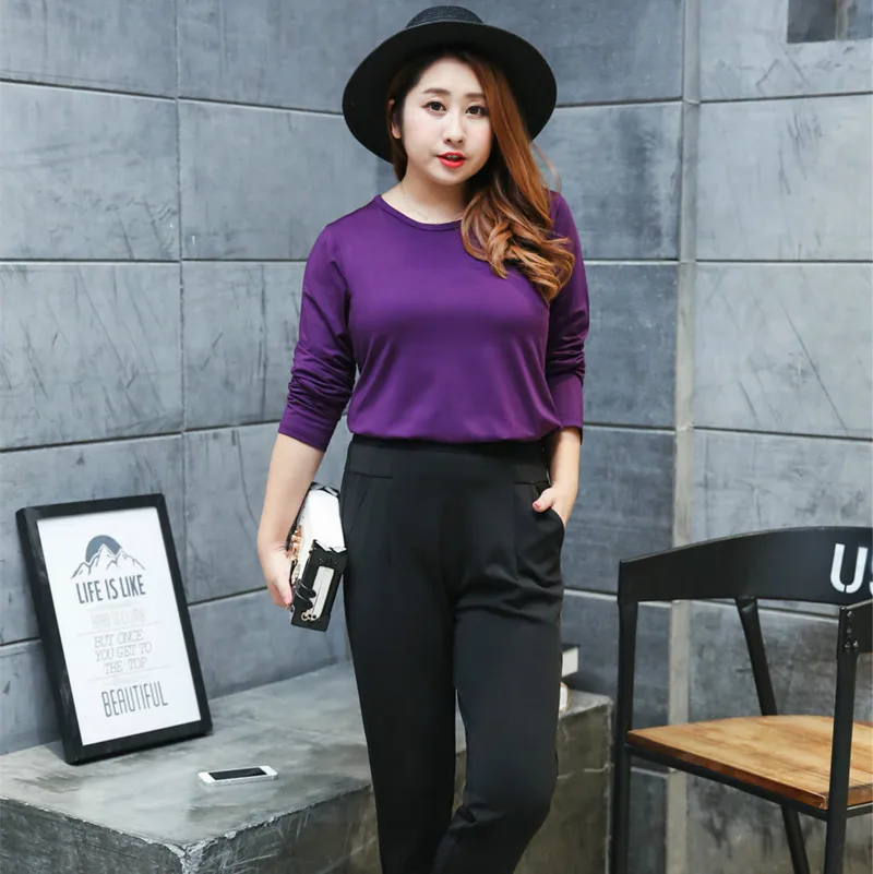 Зимняя Базовая рубашка женская с длинным рукавом Велет тонкий плюс размер 5XL