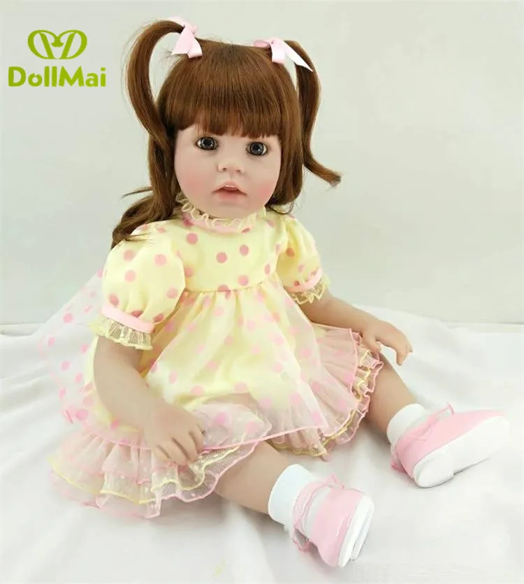 

60cm High-end vinyl silicone reborn baby doll toy newborn girl bebe princess reborn doll birthday gift oyuncak bebek bonecas