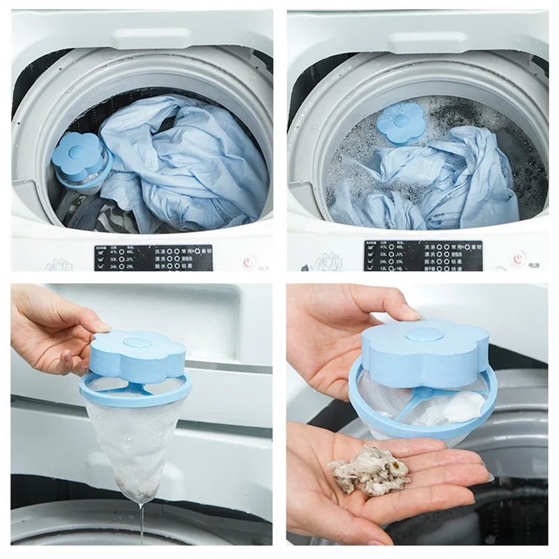 YTE Washing Machine Hair Removal Catcher Filter Mesh Pouch Cleaning Balls Bag Dirty Fiber Collector Laundry Discs | Дом и сад