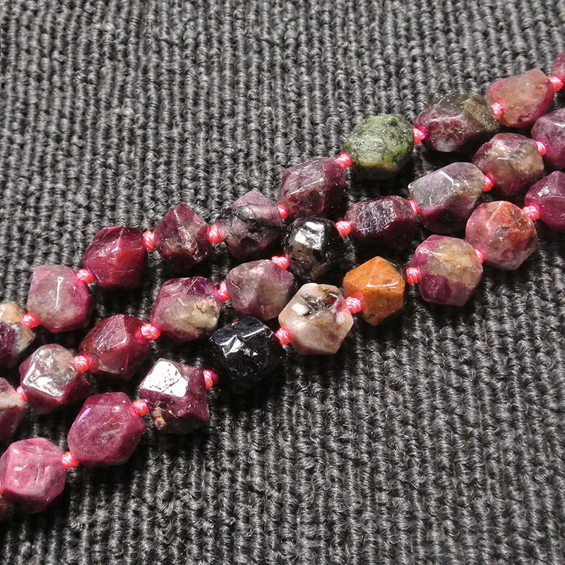 10mm природных граненые Freeform картофеля Турмалин бусы для изготовления ювелирных