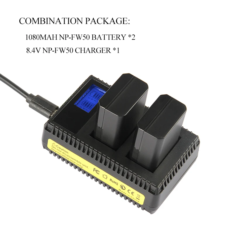 Combination Package NP-FW50 Battery1020mAh FW50 для sony a7m2 a7r2 S2 NP FW50 a6500 a6300 a6000 a5000 a3000 NEX-3 QX1 FW50 Зарядное устройство - Цвет: Combination Package
