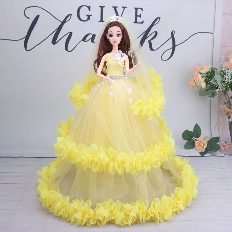 14 Inches 3D Eye Wedding Dress Doll Princess Girl Boxed Gift With Party Skirt Dolls Toy For Kids Children Birthday | Игрушки и хобби